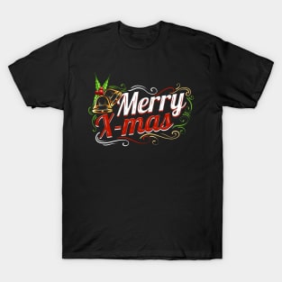 Mistletoe Bells Ornaments Logo For A Merry Christmas T-Shirt